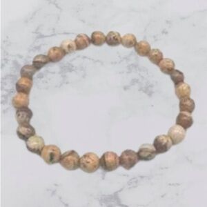 Genuine Sandstone Beaded Stretch Bracelet